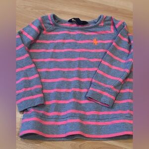 5/$25 Ralph Lauren Striped Kids Shirt - Pink and Gray